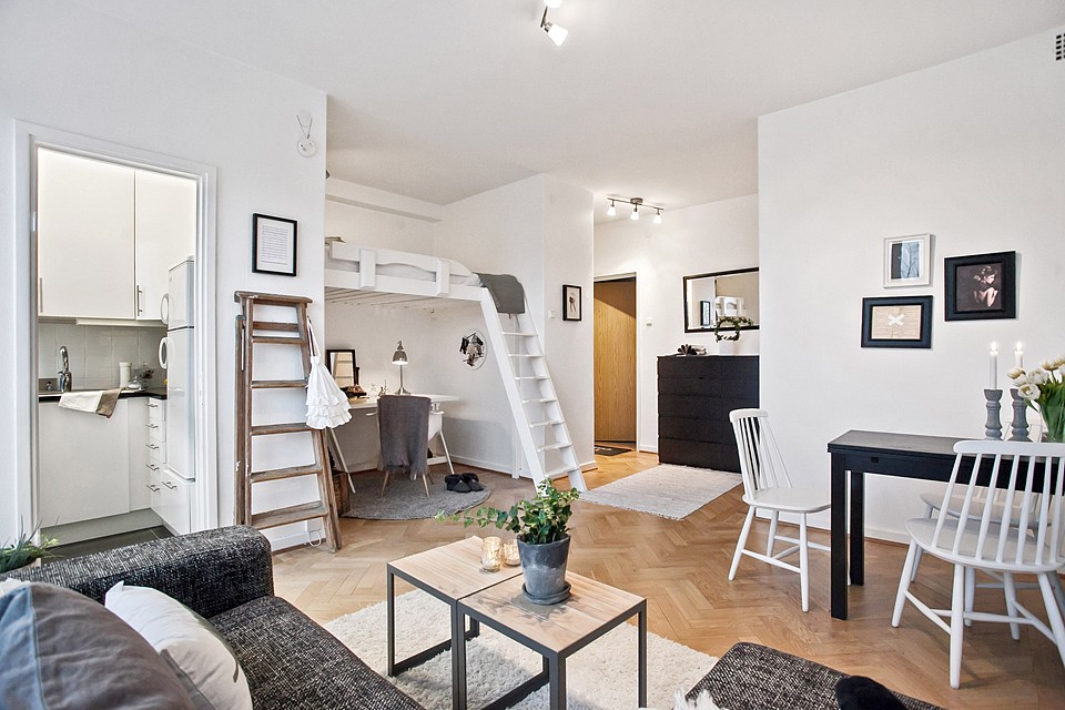 loft bright apartment room in sweden (5)