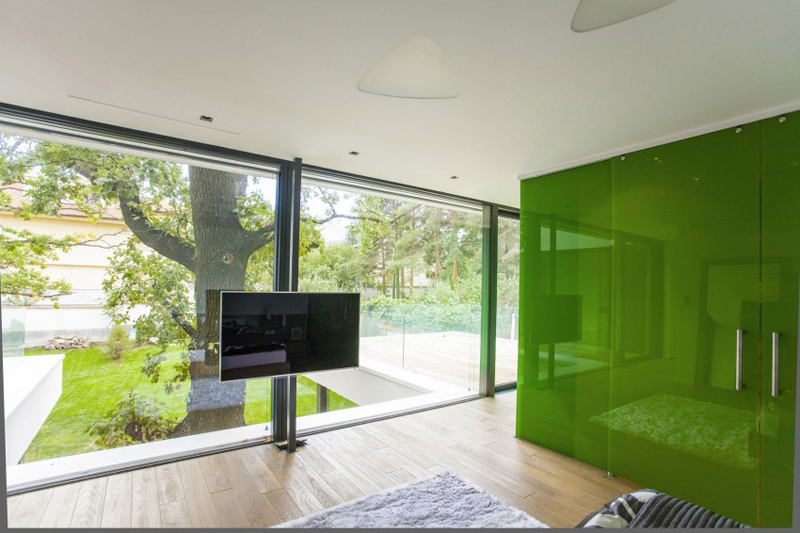modern house with green yard oak tree (5)