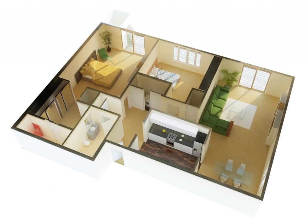 50 Two “2” Bedroom ApartmentHouse Plans (1)