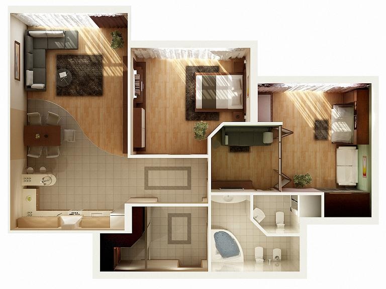50 Two “2” Bedroom ApartmentHouse Plans (10)
