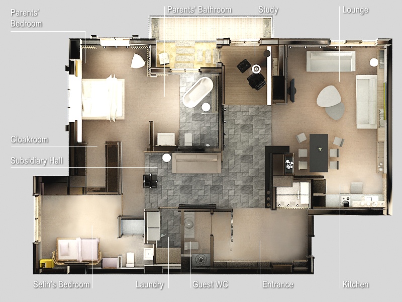 50 Two “2” Bedroom ApartmentHouse Plans (34)