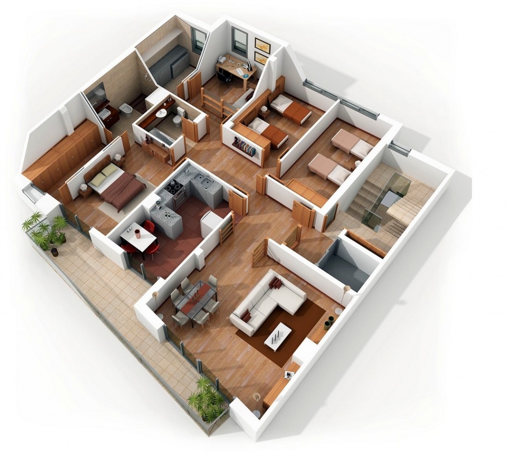 50-four-4-bedroom-apartmenthouse-plans (13)