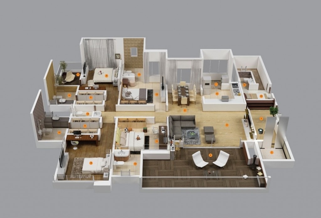 50-four-4-bedroom-apartmenthouse-plans (7)