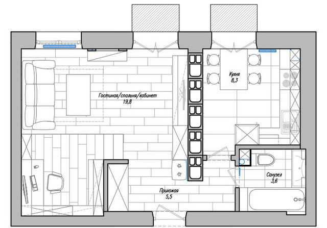 37 sqm modern studio apartment (12)