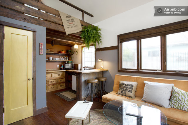 Rustic-Tiny-House-Portland-AirBnB-Living-Room-Kitchen-Humble-Homes