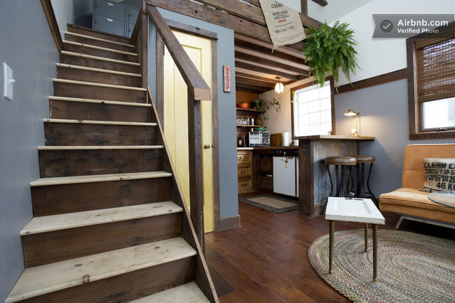 Rustic-Tiny-House-Portland-AirBnB-Staircase-Humble-Homes
