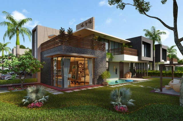 modern contemporary house with natural ambiance