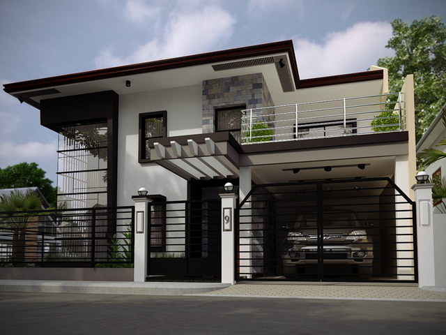 2 storey black flatted roof luxurious modern house (1)