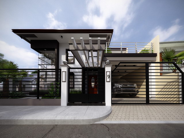 2 storey black flatted roof luxurious modern house (3)