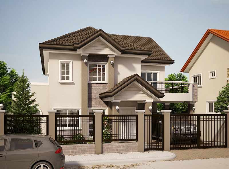2 storey contemporary house for middle family (2)