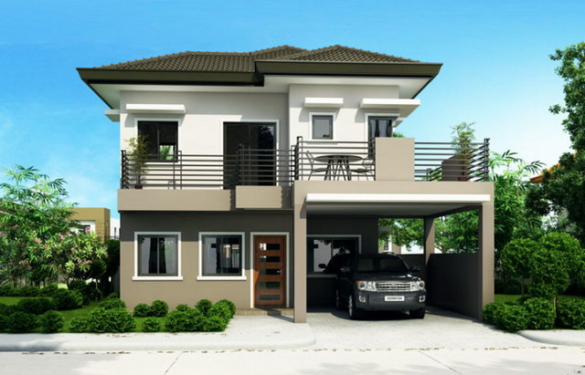 2 storey hip monotone modern house (2)