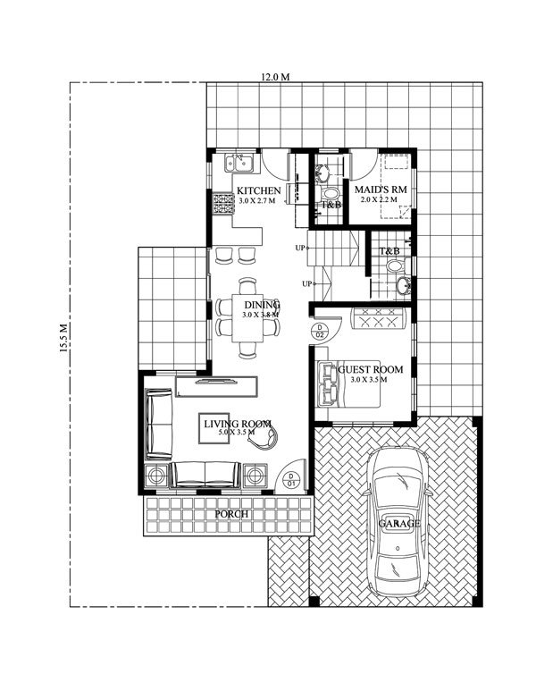 2 storey hip monotone modern house (4)