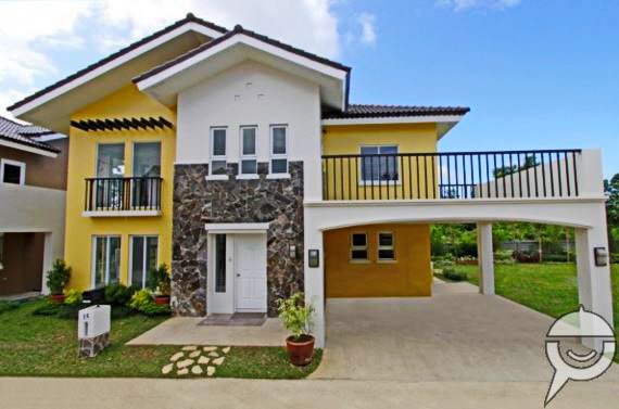 2 storey yellow white single house (1)