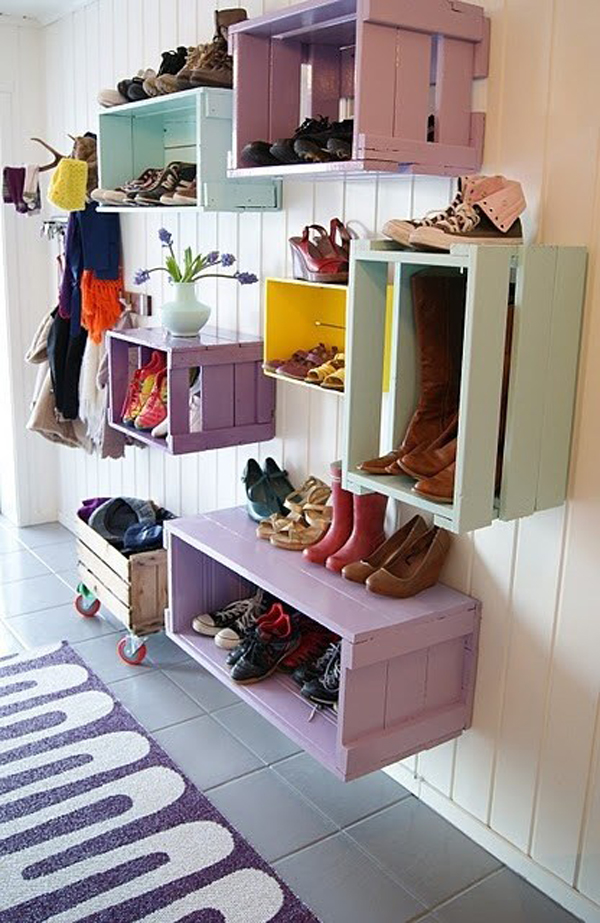 colorful-wood-crate-for-shoe-rack