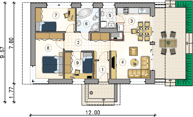 3 bedrooms 2 bathroom medium houses (1)