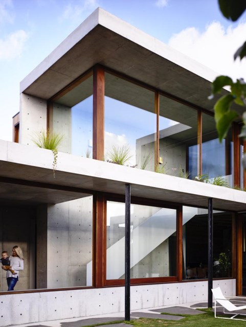 Modern house decor Wood and cement (8)