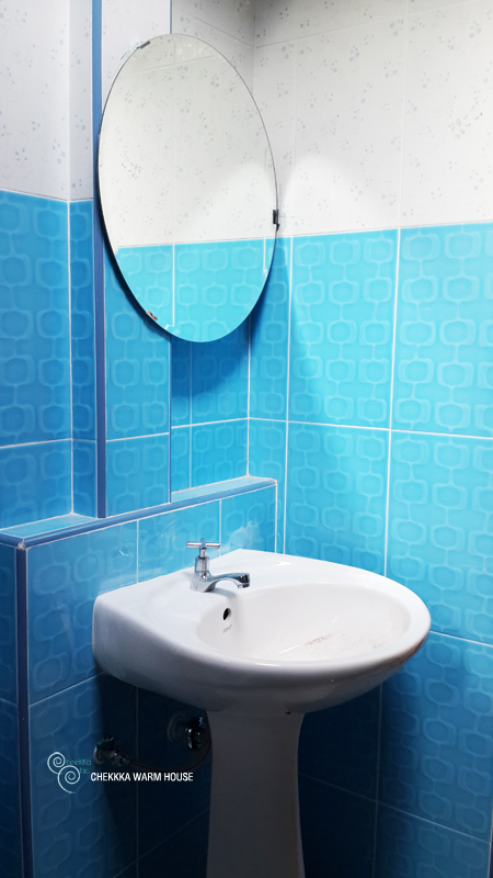 blue restroom renovation review (25)
