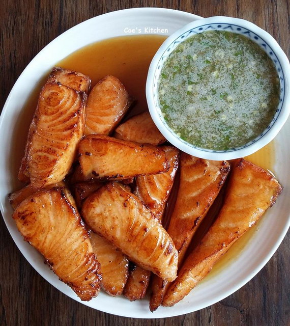 deep fried Salmon with fish sauce recipe (2)