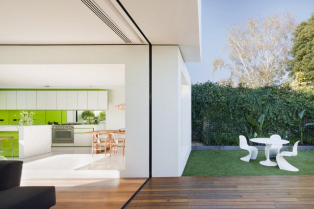 Modern house white and green