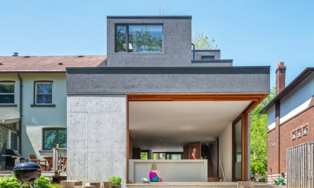 Two-story house modern shape materials from wood and glass (7)