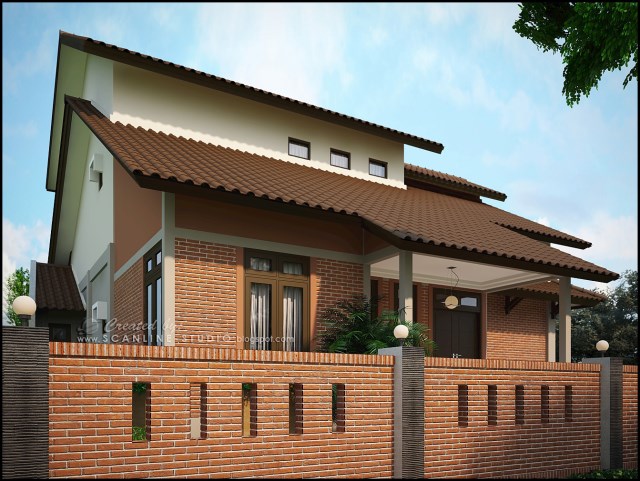 two -story contemporary home Decor brick (1)