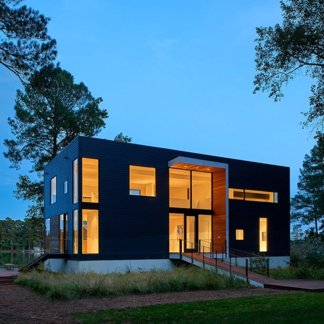 villa house Modern Style shape black dark (3)