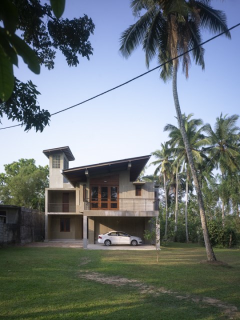 Modern villa cement houses Two-storey house (11)