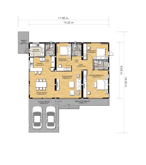 1-storey-white-middle-family-house plan
