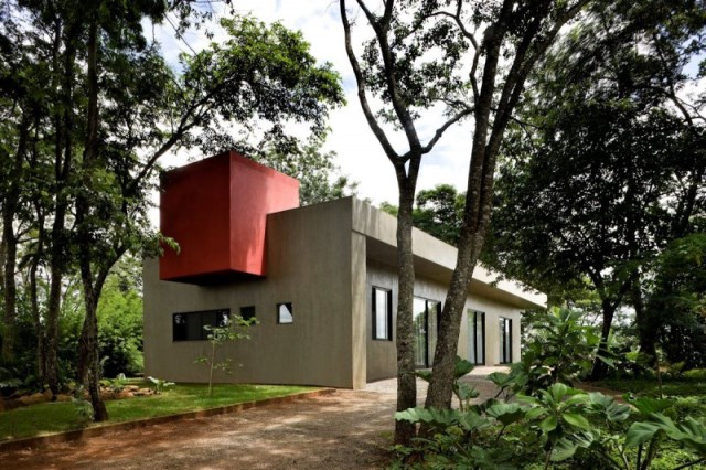 Modern house two-story  Designed with cement With garden (11)