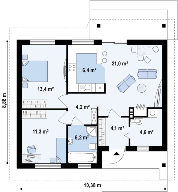 Contemporary home 2 bedrooms 2 bathrooms  (7)