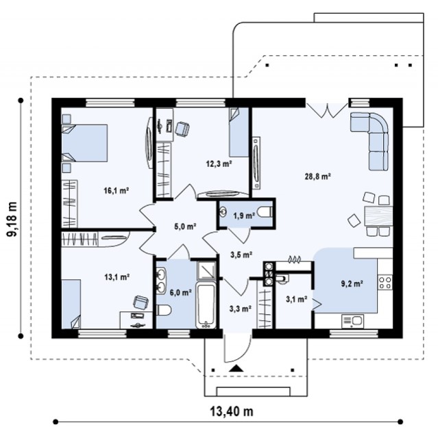 contemporary House compact 3 bedrooms 2 bathrooms (3)