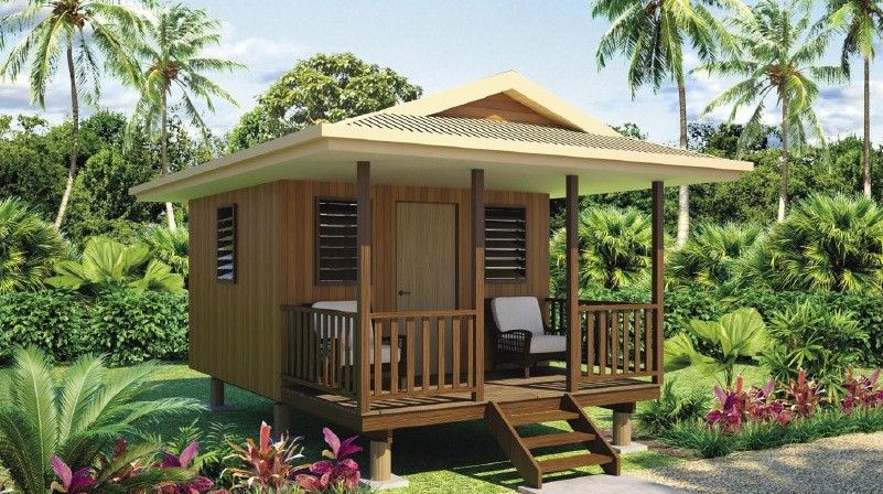 wooden House on stilts bungalow style (2)