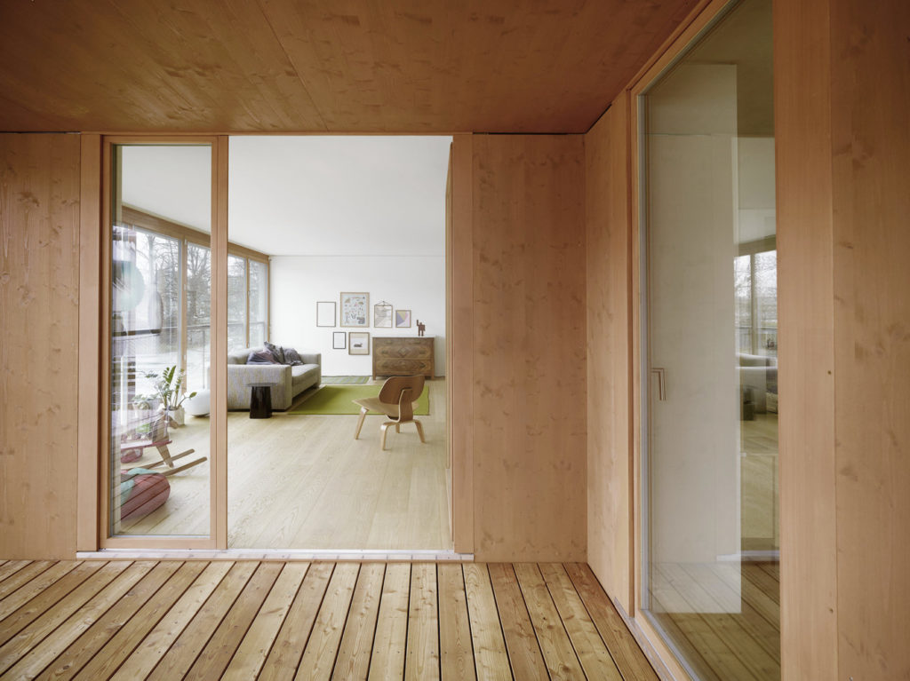 Contemporary home Simple Decorated with cement wood (6)