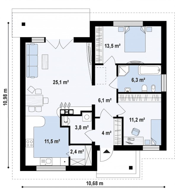 contemporary home 2 bedroom 2 bathroom (1)