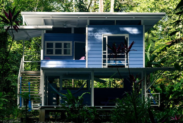 2-storey-blue-lean-to-roof-house-in-forest-1