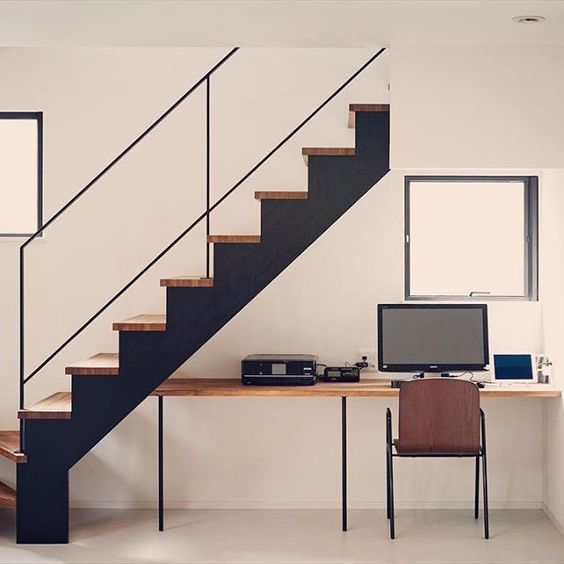 33 ไอเดีย “มุมทำงานใต้บันได” เปลี่ยนพื้นที่ว่างให้กลายเป็นมุมทำงาน ...