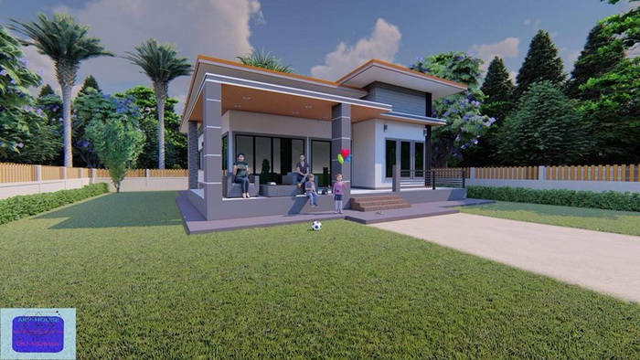 แบบบ้านสไตล์โมเดิร์น 3 ห้องนอน 2 ห้องน้ำ โดดเด่นลงตัว ในรูปลักษณ์สุดทัน ...
