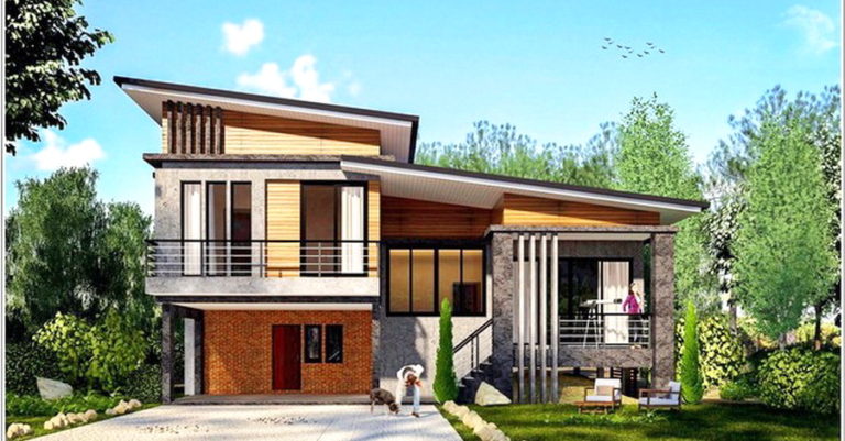 แบบบ้านโมเดิร์นชั้นครึ่ง ดีไซน์เล่นระดับสวยงาม 3 ห้องนอน 3 ห้องน้ำ งบ ...