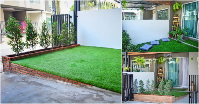 DIY “สวนหน้าบ้านทาวน์โฮม” เนรมิตลานจอดรถให้กลายเป็นมุมนั่งเล่น เติมความ ...